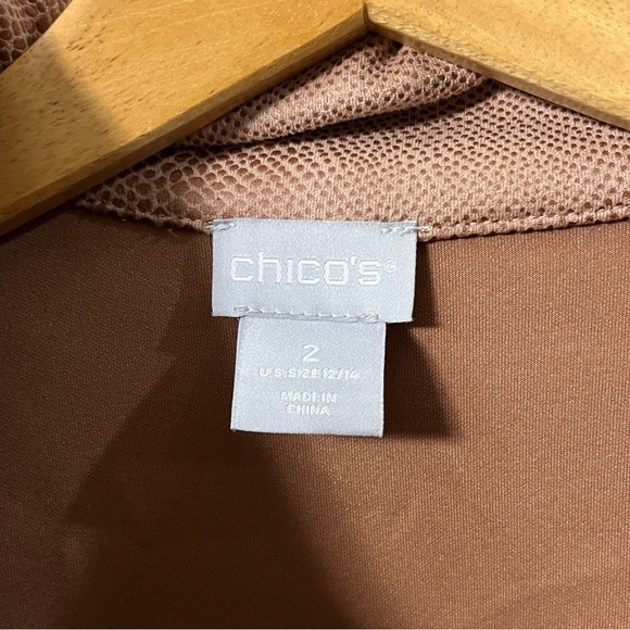 Chicos Faux Suede Moto Jacket sz 2 - Picture 6 of 8